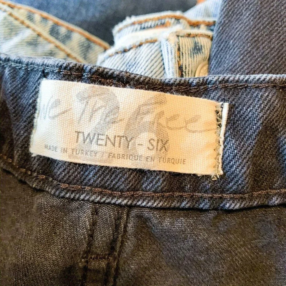 We the Free Free People Dakota Straight Leg Jeans Women 26 Black High Waist NWOT